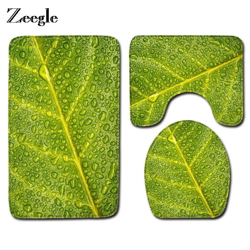 Zeegle 3Gb vannas paklājiņu komplekts tualetes sēdekļa pārvalks Vannas istabas grīdas paklāji Absorbējoši neslīdoši vannas paklāja paklāji tualetes vannas istabas paklājam