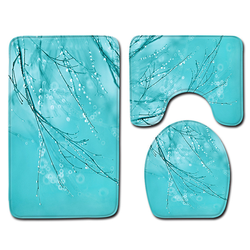 Zeegle 3Gb vannas paklājiņu komplekts tualetes sēdekļa pārvalks Vannas istabas grīdas paklāji Absorbējoši neslīdoši vannas paklāja paklāji tualetes vannas istabas paklājam