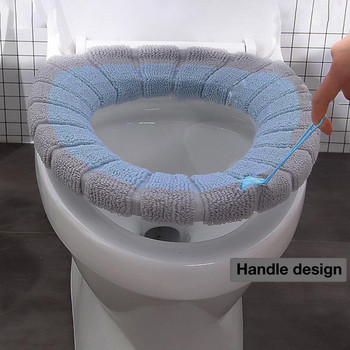 Μαξιλάρι καθίσματος τουαλέτας Θερμότερο μαξιλαράκι καθίσματος τουαλέτας σε σχήμα Ο με λαβή Κάλυμμα καθίσματος τουαλέτας Ανθεκτικό στο κρύο Universal για όλους τους τύπους UO