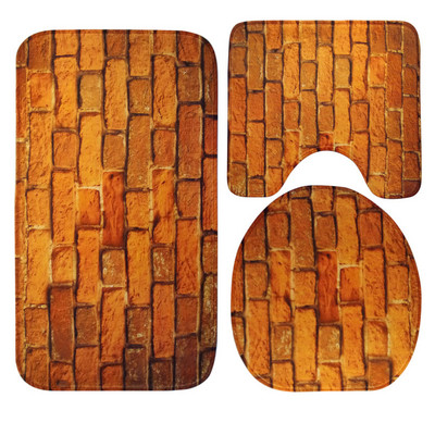 Zeegle 3gab Vannas istabas vannas paklājiņu komplekts Sūkšanas sūklis Tualetes paklāji Neslīdoši Vannas istabas grīdas paklājiņš Vāks Tualetes pārvalks Vannas istabas paklāju komplekts