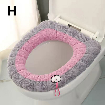 Zimska topla navlaka za WC sjedalo Podmetač za stolice 1 kom perivi kupaonski dodaci Pletivo čiste boje Mekana podloga u obliku slova O Navlaka za bide