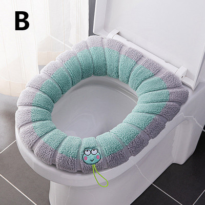 Zimska topla navlaka za WC sjedalo Podmetač za stolice 1 kom perivi kupaonski dodaci Pletivo čiste boje Mekana podloga u obliku slova O Navlaka za bide