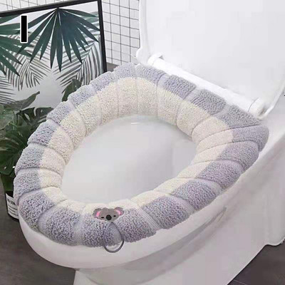 Zimska topla navlaka za WC sjedalo Podmetač za stolice 1 kom perivi kupaonski dodaci Pletivo čiste boje Mekana podloga u obliku slova O Navlaka za bide