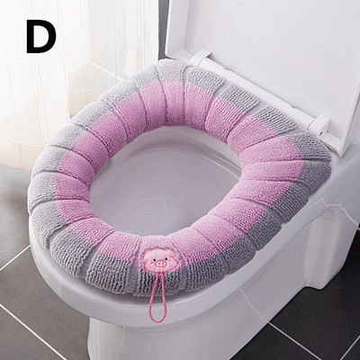 Zimska topla navlaka za WC sjedalo Podmetač za stolice 1 kom perivi kupaonski dodaci Pletivo čiste boje Mekana podloga u obliku slova O Navlaka za bide