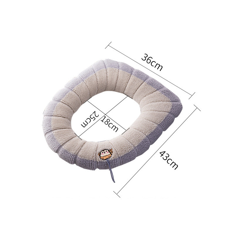 Zimska topla navlaka za WC sjedalo Podmetač za stolice 1 kom perivi kupaonski dodaci Pletivo čiste boje Mekana podloga u obliku slova O Navlaka za bide