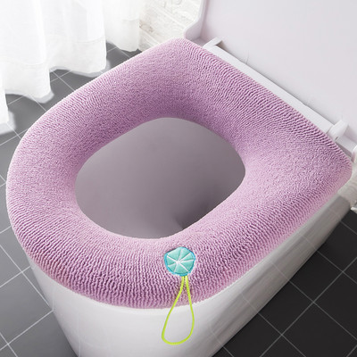Capac pentru scaun de toaletă cald cu model de dovleac Covoraș pentru toaletă moale pentru baie Accesorii pentru toate toaletele