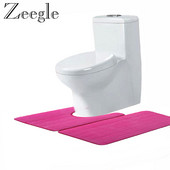Zeegle Coral Fleece 2gab Vannas istabas paklājiņu komplekts Vannas ieejas paklājs Pretslīdošs grīdas paklājiņš Absorbējošs U-veida paklājiņi Vannas istabas tualetes paklāji