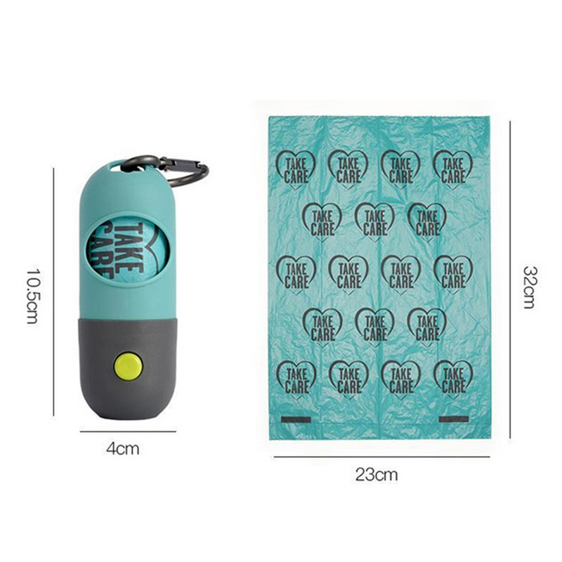 Noārdāmu suņu izkārnījumu maisiņu dozators LED gaismas kucēnu atkritumu kabata āra ceļojumu maisiņš kaķiem kaktu tīrīšana atkritumu maisi mājdzīvnieku piederumi