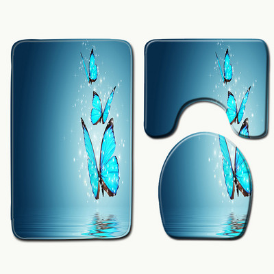 Zeegle Kupaonski set prostirki za kupanje za uređenje doma Prostirke za WC Protuklizne 3D tiskane meke flanelske prostirke Prekrivači za sjedala