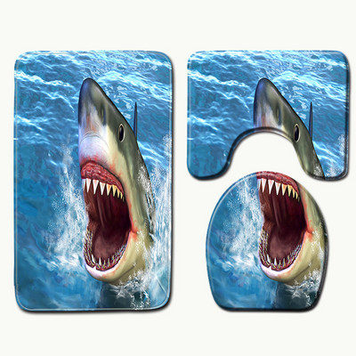 Zeegle Kupaonski set prostirki za kupanje za uređenje doma Prostirke za WC Protuklizne 3D tiskane meke flanelske prostirke Prekrivači za sjedala