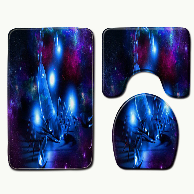 Zeegle Kupaonski set prostirki za kupanje za uređenje doma Prostirke za WC Protuklizne 3D tiskane meke flanelske prostirke Prekrivači za sjedala