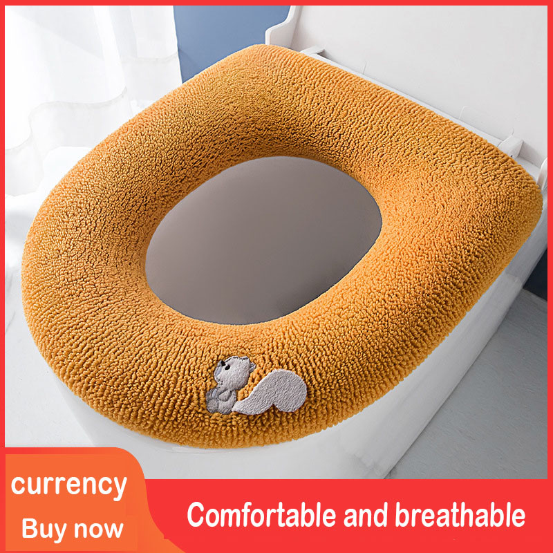 Storas tualeto sėdynės užvalkalo kilimėlis žiemai šiltas minkštas plaunamas uždaras kilimėlis sėdynės dėklas Tualeto dangtis pagalvėlė bidė užvalkalas vonios kambario priedai