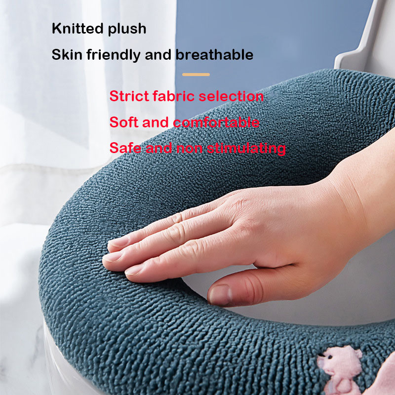 Storas tualeto sėdynės užvalkalo kilimėlis žiemai šiltas minkštas plaunamas uždaras kilimėlis sėdynės dėklas Tualeto dangtis pagalvėlė bidė užvalkalas vonios kambario priedai