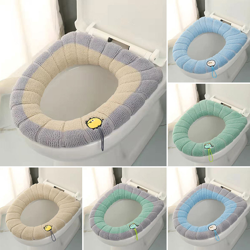 Univerzalna pletena podloga za WC školjku s ručkom Navlaka za kućnu WC školjku Periva prostirka Torbica Poklopac poklopca za WC školjku Kupaonski pribor