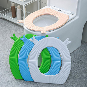 Подложка за тоалетна U/O форма, универсална водоустойчива с двойна дръжка, анимационна заешка глава, сгъваема подложка за тоалетна седалка Closestool Warmer for Hom