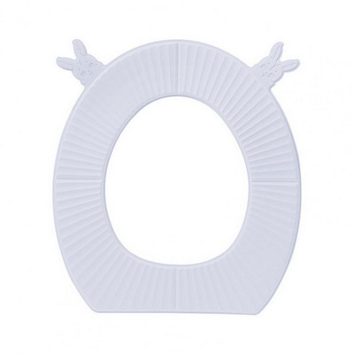 Tualetes paklājiņš U/O formas Universāls ūdensizturīgs ar diviem rokturiem Cartoon Rabbit Head salokāms tualetes sēdekļa paliktnis Closestool Siltāks priekš Hom