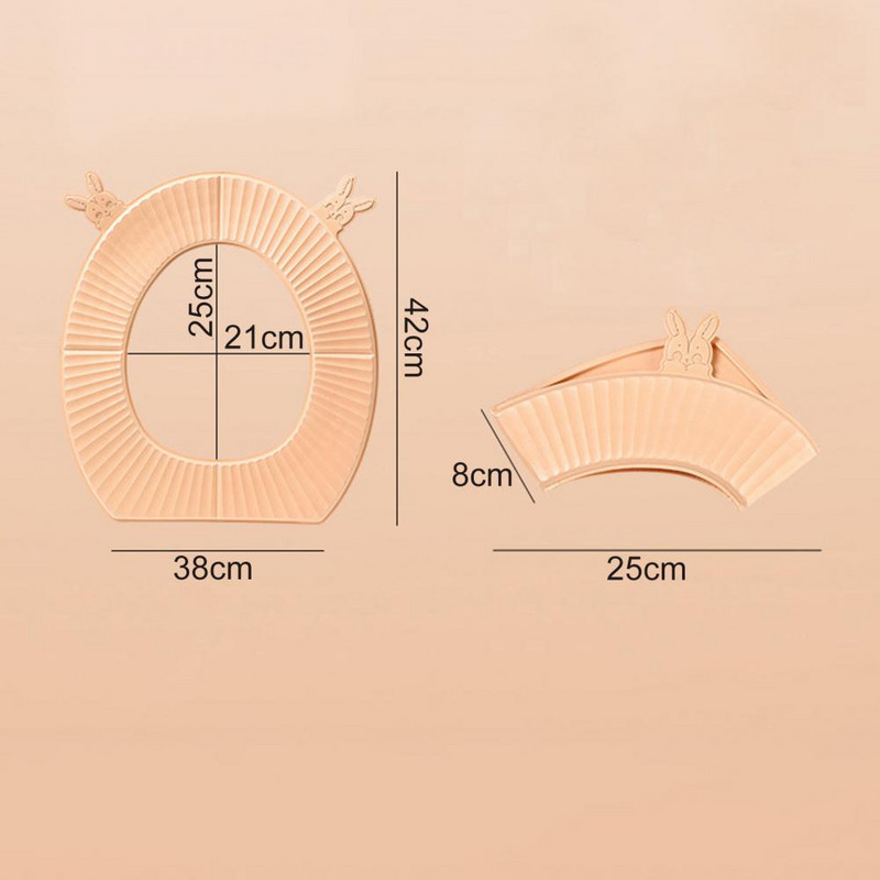 Tualetes paklājiņš U/O formas Universāls ūdensizturīgs ar diviem rokturiem Cartoon Rabbit Head salokāms tualetes sēdekļa paliktnis Closestool Siltāks priekš Hom