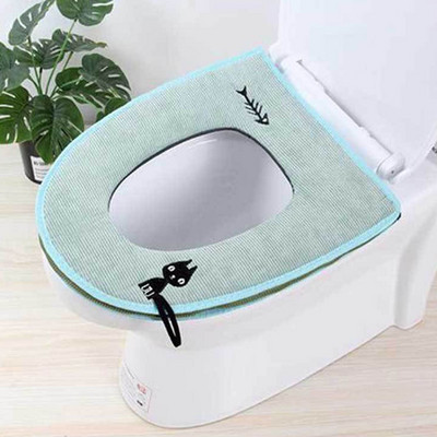 Universāls plīša biezs tualetes sēdekļa pārklājs mīksts plīša tualetes paklājiņš ar rāvējslēdzēju tualetes paklājiņš Closestool ziemas siltais tualetes paklājiņš