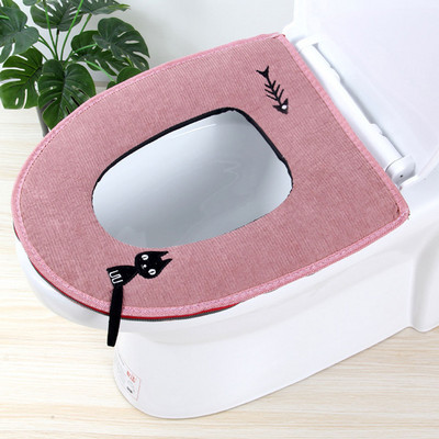 Universāls plīša biezs tualetes sēdekļa pārklājs mīksts plīša tualetes paklājiņš ar rāvējslēdzēju tualetes paklājiņš Closestool ziemas siltais tualetes paklājiņš