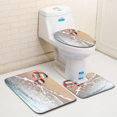 Zeegle kreativni set prostirki za kupanje Neklizajuća čvrsta prostirka za kupaonicu Dekoracija kupaonice Tepih Navlaka za WC sjedalo Meka moderna kupaonska prostirka za tuširanje