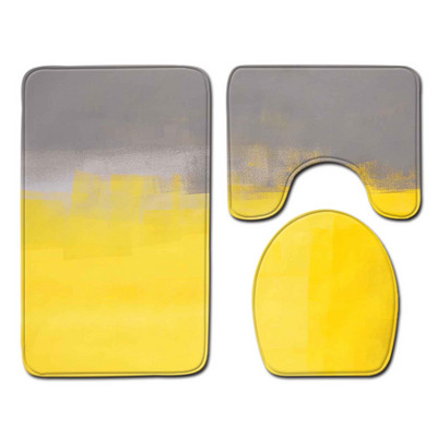 Zeegle kreativni set prostirki za kupanje Neklizajuća čvrsta prostirka za kupaonicu Dekoracija kupaonice Tepih Navlaka za WC sjedalo Meka moderna kupaonska prostirka za tuširanje