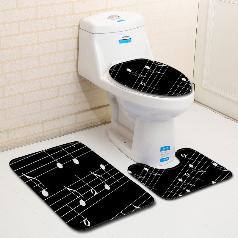 Zeegle kreativni set prostirki za kupanje Neklizajuća čvrsta prostirka za kupaonicu Dekoracija kupaonice Tepih Navlaka za WC sjedalo Meka moderna kupaonska prostirka za tuširanje
