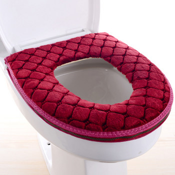 Οικιακές προμήθειες Thicken Soft Keep Warm Κάλυμμα καθίσματος τουαλέτας Χειμερινό μπάνιο Κλείσιμο μαξιλάρι Μπάνιου Προϊόντα μπάνιου