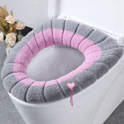 Navlaka za WC sjedalo Održava toplinu Closestool Mat Kupaonski pribor koji se može prati Knitting Pure Color Mekana podloga u obliku slova O Jastučići za WC sjedalo