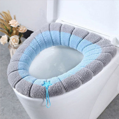 Navlaka za WC sjedalo Održava toplinu Closestool Mat Kupaonski pribor koji se može prati Knitting Pure Color Mekana podloga u obliku slova O Jastučići za WC sjedalo