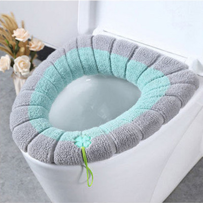 Navlaka za WC sjedalo Održava toplinu Closestool Mat Kupaonski pribor koji se može prati Knitting Pure Color Mekana podloga u obliku slova O Jastučići za WC sjedalo