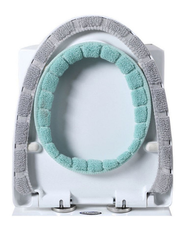Navlaka za WC sjedalo Održava toplinu Closestool Mat Kupaonski pribor koji se može prati Knitting Pure Color Mekana podloga u obliku slova O Jastučići za WC sjedalo