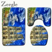 Zeegle prostirke za tuširanje Kupaonske prostirke Memory 3 kom. Podne prostirke WC-a Kupaonske prostirke i set prostirki Notre Dame de Paris s tiskanim tepihom za tuširanje