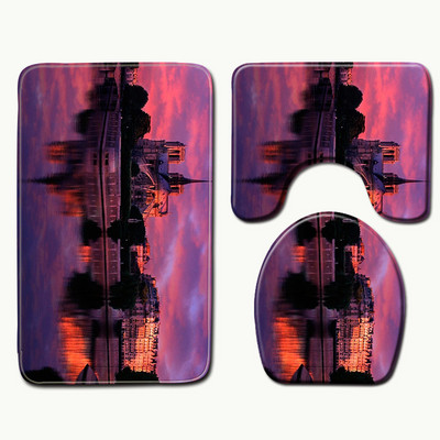 Zeegle prostirke za tuširanje Kupaonske prostirke Memory 3 kom. Podne prostirke WC-a Kupaonske prostirke i set prostirki Notre Dame de Paris s tiskanim tepihom za tuširanje