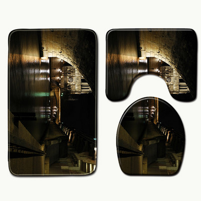 Zeegle prostirke za tuširanje Kupaonske prostirke Memory 3 kom. Podne prostirke WC-a Kupaonske prostirke i set prostirki Notre Dame de Paris s tiskanim tepihom za tuširanje