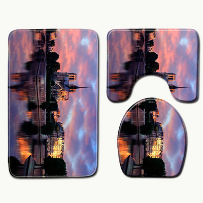 Zeegle prostirke za tuširanje Kupaonske prostirke Memory 3 kom. Podne prostirke WC-a Kupaonske prostirke i set prostirki Notre Dame de Paris s tiskanim tepihom za tuširanje