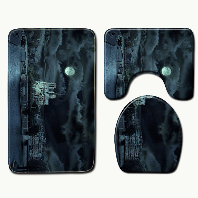 Zeegle prostirke za tuširanje Kupaonske prostirke Memory 3 kom. Podne prostirke WC-a Kupaonske prostirke i set prostirki Notre Dame de Paris s tiskanim tepihom za tuširanje