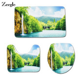 Zeegle tualetes paklāji ainava vannas istabas paklājs flaneļa vannas paklājs tualetes sēdekļa pārklājs absorbējošs vannas istabas paklājs vannas paklājs tualetes paklājs