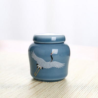 Urna za kremiranje - Pogrebna urna za kućne ljubimce - Izrađena od keramike Ručno oslikana - Prikazana pogrebna urna kod kuće ili u niši u Columbariumu