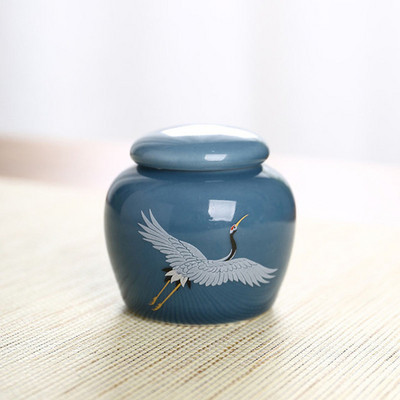 Urna za kremiranje - Pogrebna urna za kućne ljubimce - Izrađena od keramike Ručno oslikana - Prikazana pogrebna urna kod kuće ili u niši u Columbariumu