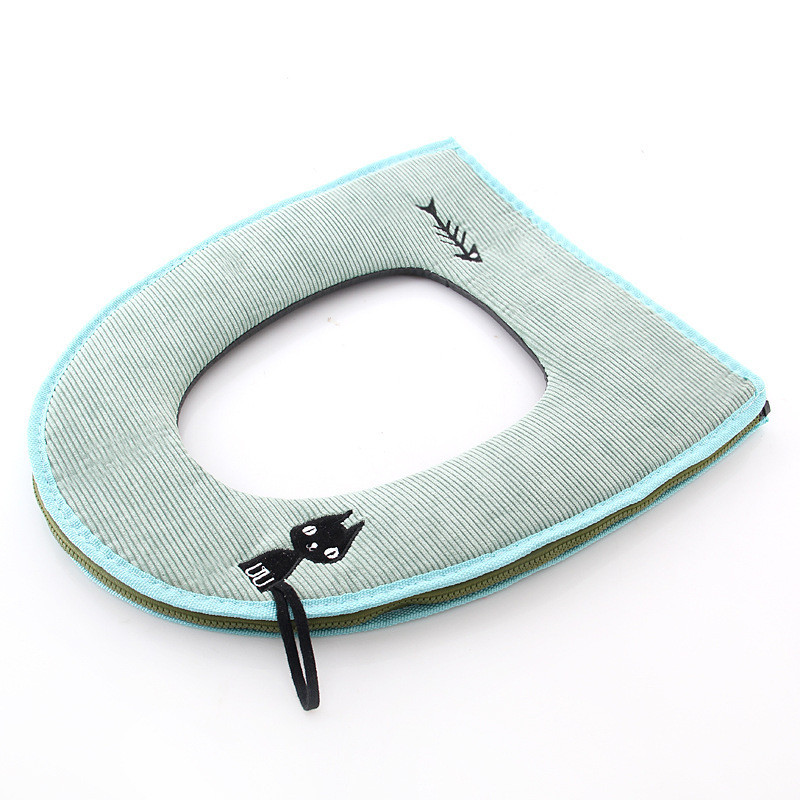 Vez za mače Prijenosni jastuk za WC školjku Baršunasti podebljani patentni zatvarač WC školjka WC sjedalo Jastuk za WC školjku s ručkom WC jastuk