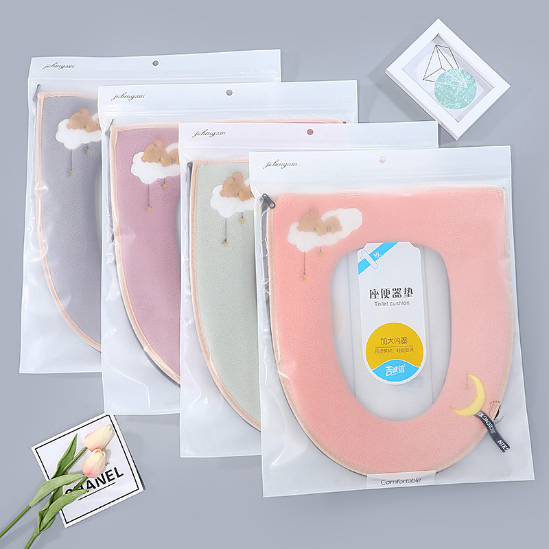 Cartoon Thicken tualetes sēdekļa pārsegs Closestool Mat Tualetes vāka pārsegs Vannas istabas piederumi Tualetes sēdeklis Mīksts Universāls WC paliktņa pārklājs