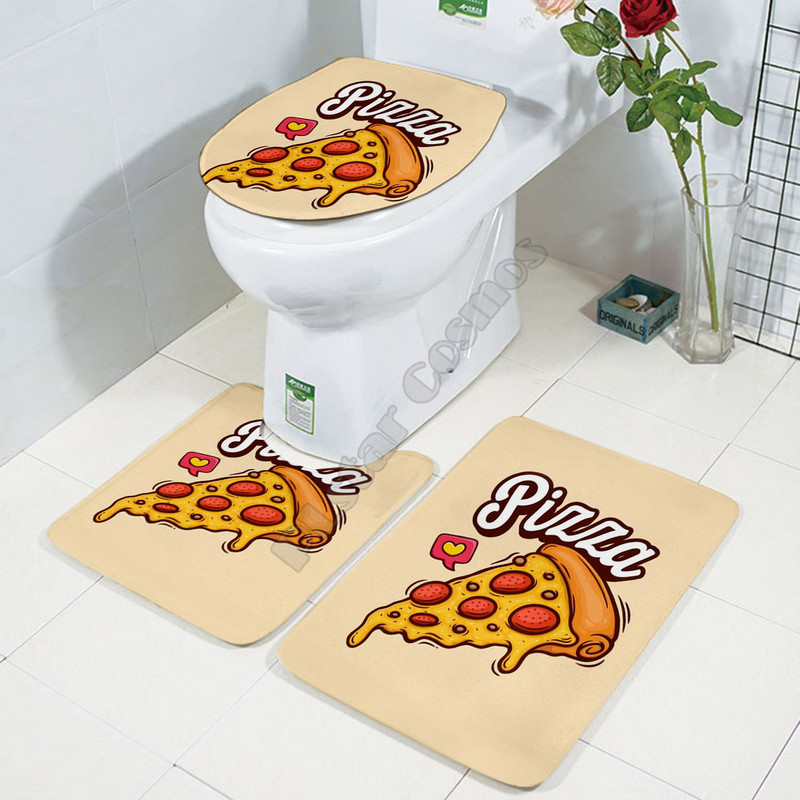 Čips Trodijelni set 3D printano postolje za kupaonicu Tepih Poklopac Navlaka za WC školjku Set prostirki za kupaonicu 04