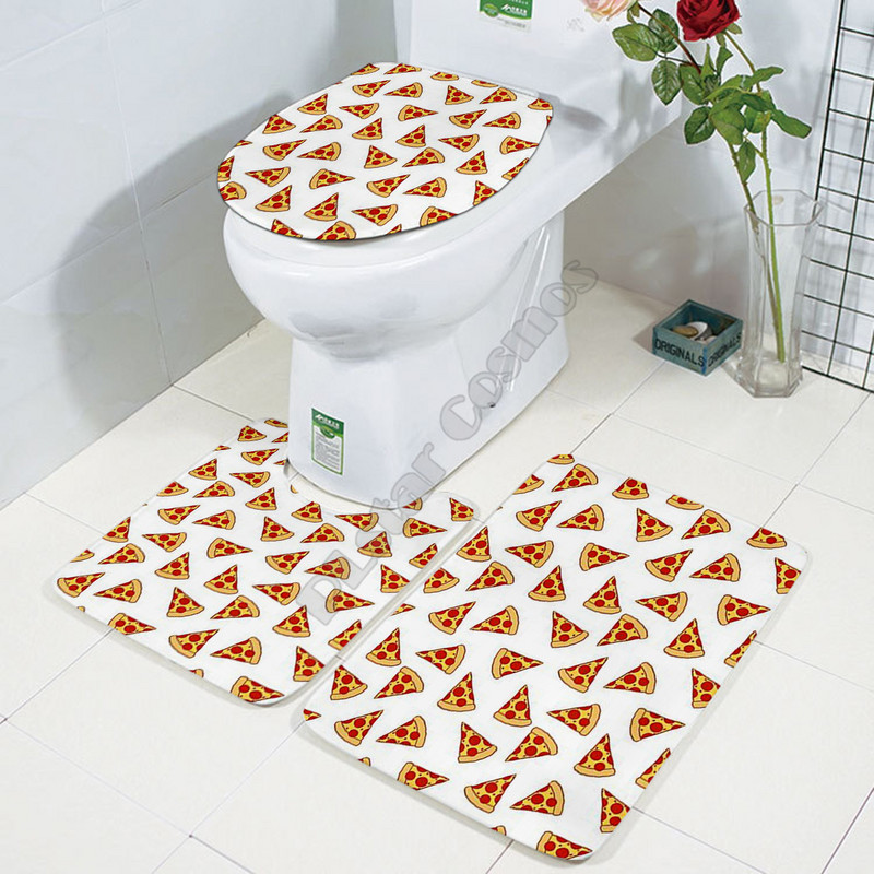 Čips Trodijelni set 3D printano postolje za kupaonicu Tepih Poklopac Navlaka za WC školjku Set prostirki za kupaonicu 04