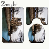 Zeegle Kupaonski tepih Prostirke za kupaonicu Notre Dame de Paris s uzorkom WC prostirka Prostirke za tuš Podne prostirke Jastučići Podloga za WC sjedalo