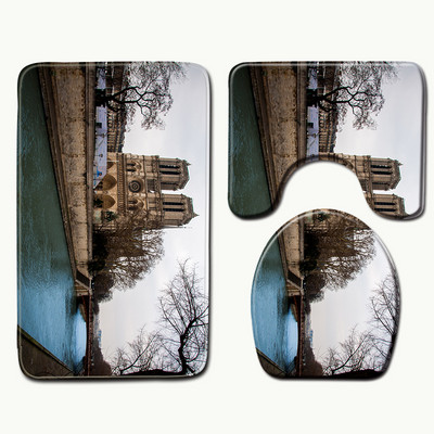 Zeegle Kupaonski tepih Prostirke za kupaonicu Notre Dame de Paris s uzorkom WC prostirka Prostirke za tuš Podne prostirke Jastučići Podloga za WC sjedalo