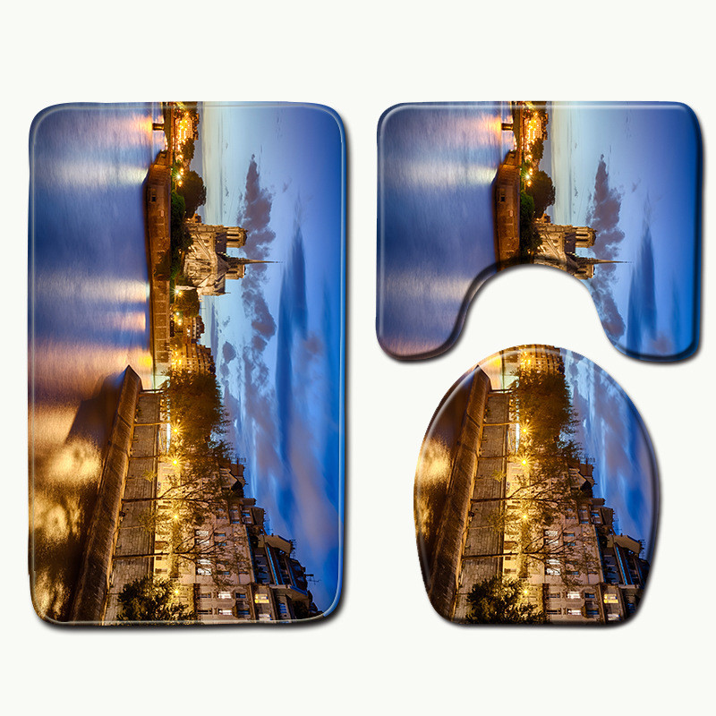 Zeegle Kupaonski tepih Prostirke za kupaonicu Notre Dame de Paris s uzorkom WC prostirka Prostirke za tuš Podne prostirke Jastučići Podloga za WC sjedalo