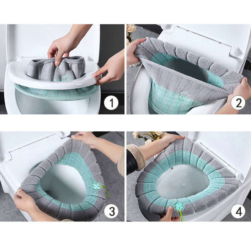 Zimska topla navlaka za WC školjku Periva kupaonska podloga za WC školjku Jastuk s ručkom Deblja mekana prostirka Toplija prostirka za stolac