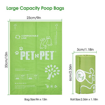 PET N PET Χωρίς άρωμα πράσινη τσάντα με κακάο Απορρίμματα σκύλου Pick up Clean Bags for Biodegradable 240/120 Counts