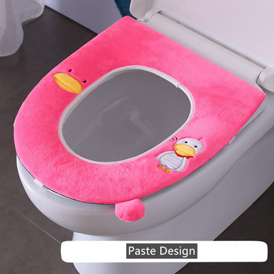 Ziemas siltais tualetes sēdekļa pārvalks Closestool Mat 1 gab Mazgājami vannas istabas piederumi Adīšana Pure Color Mīksts O-formas spilventiņš bidē pārvalks
