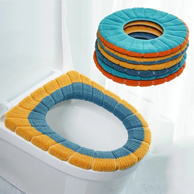 Universāls mīksts tualetes sēdekļa pārvalks Ērts ziemas silts atkārtoti lietojams tualetes paklājiņš sēdekļa futrālis tualetes vāks, spilvens, spilventiņš vannas istabas piederumi